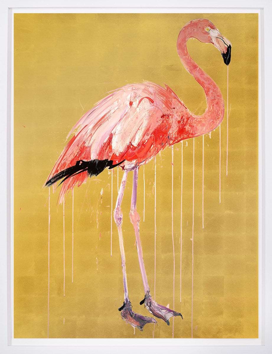 Flamingo II (Gold Leaf) (AP) (Framed)