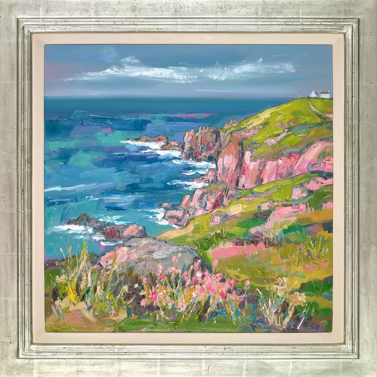 Sea pinks on the cliff , Lands End