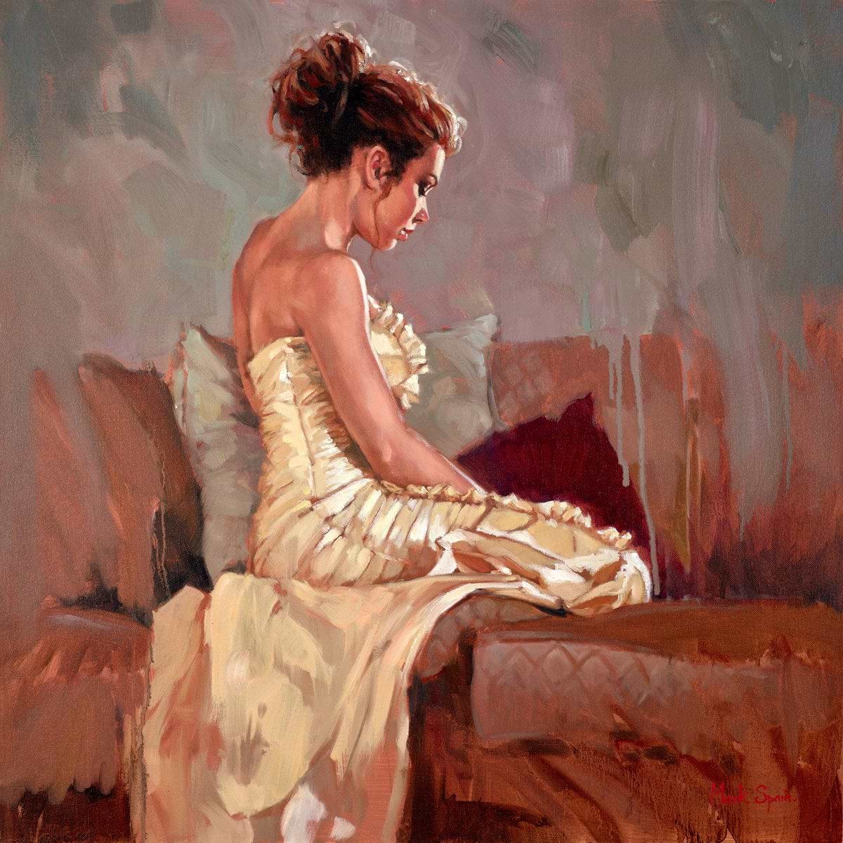 Kneeling Yellow Dress
