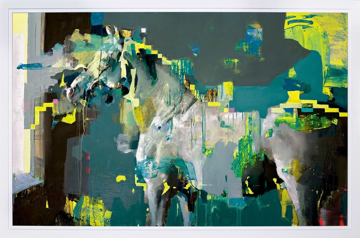 Trance Horse in Deep House with Digital Window (Framed)
