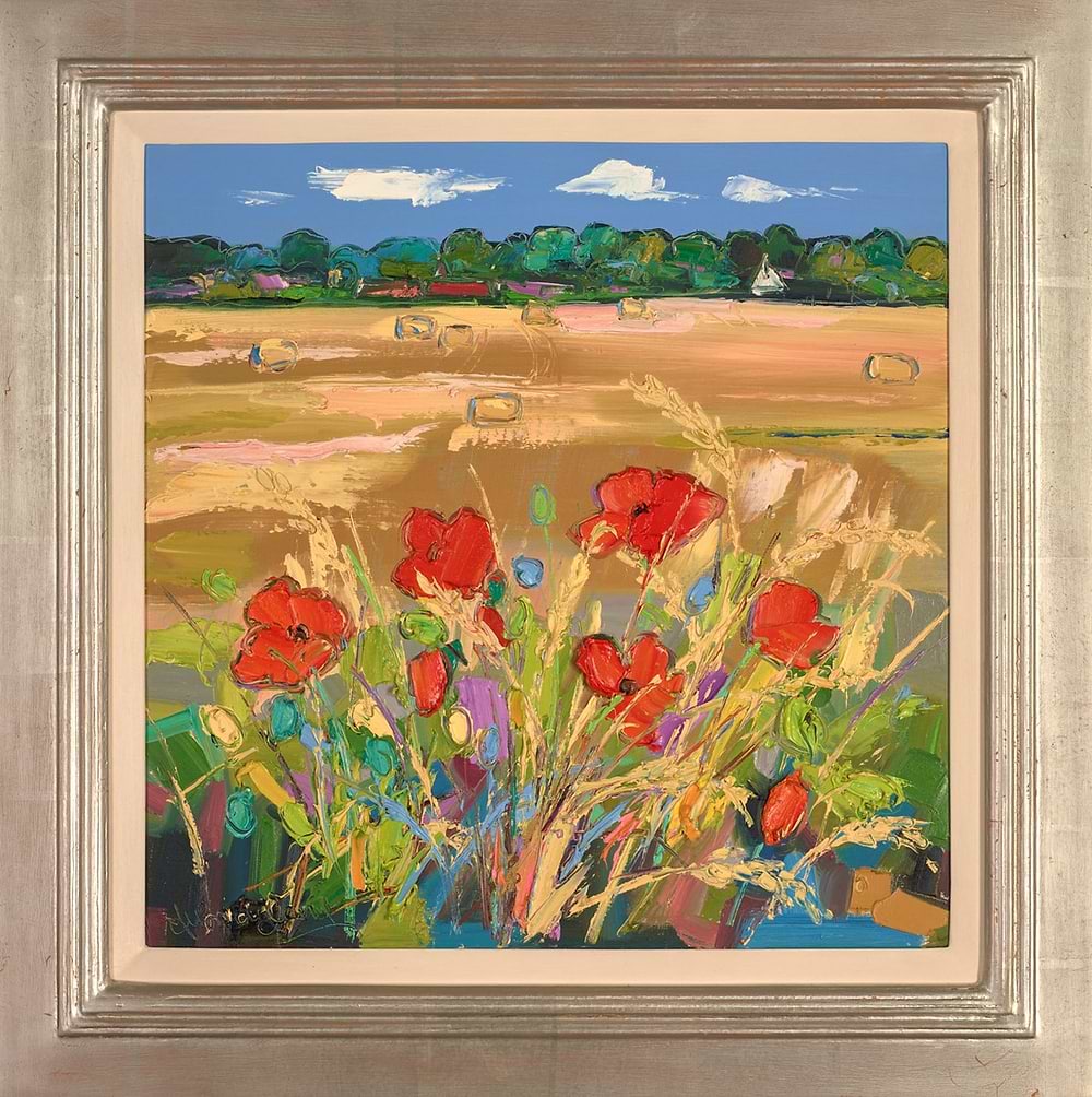 Poppies and Haybales, Preston Mill