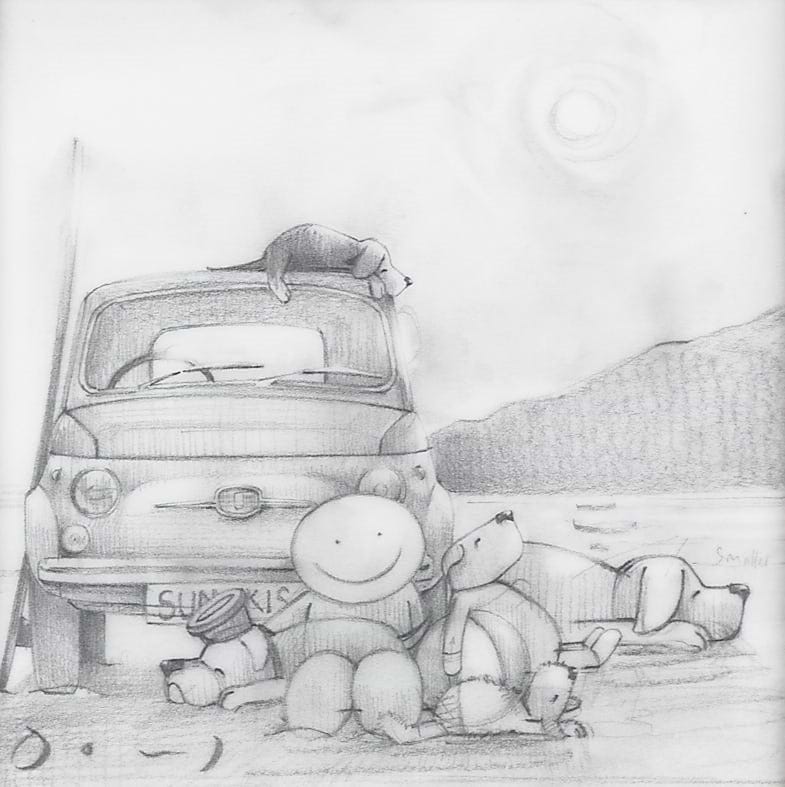 Fiat 500 on Beach