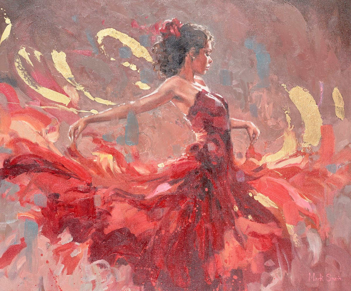 Flamenco with Dress Held