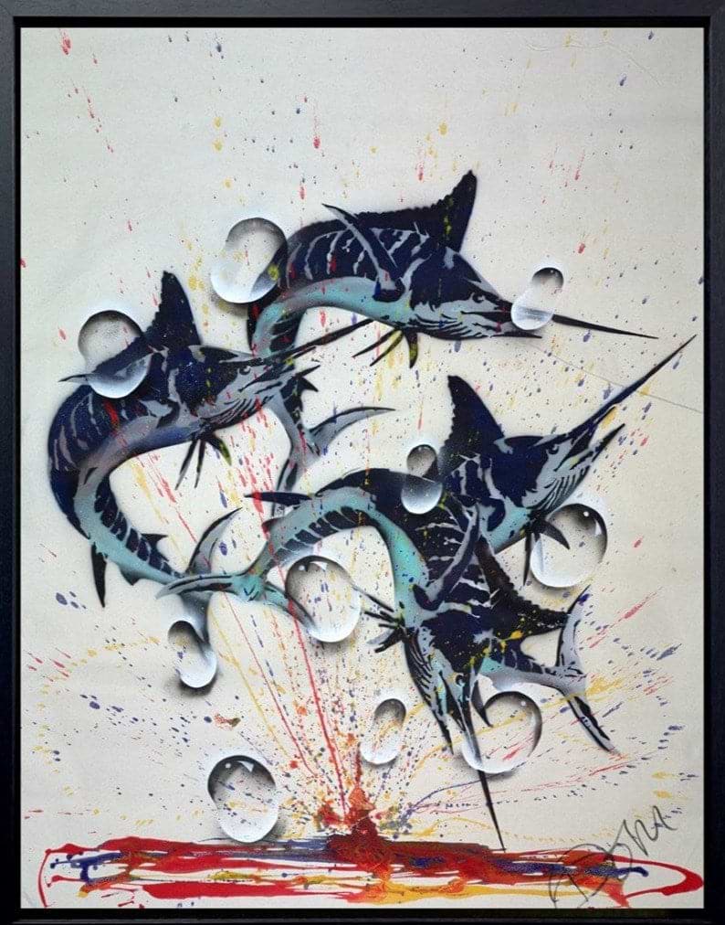 Marlins Jump for Joy (Framed)