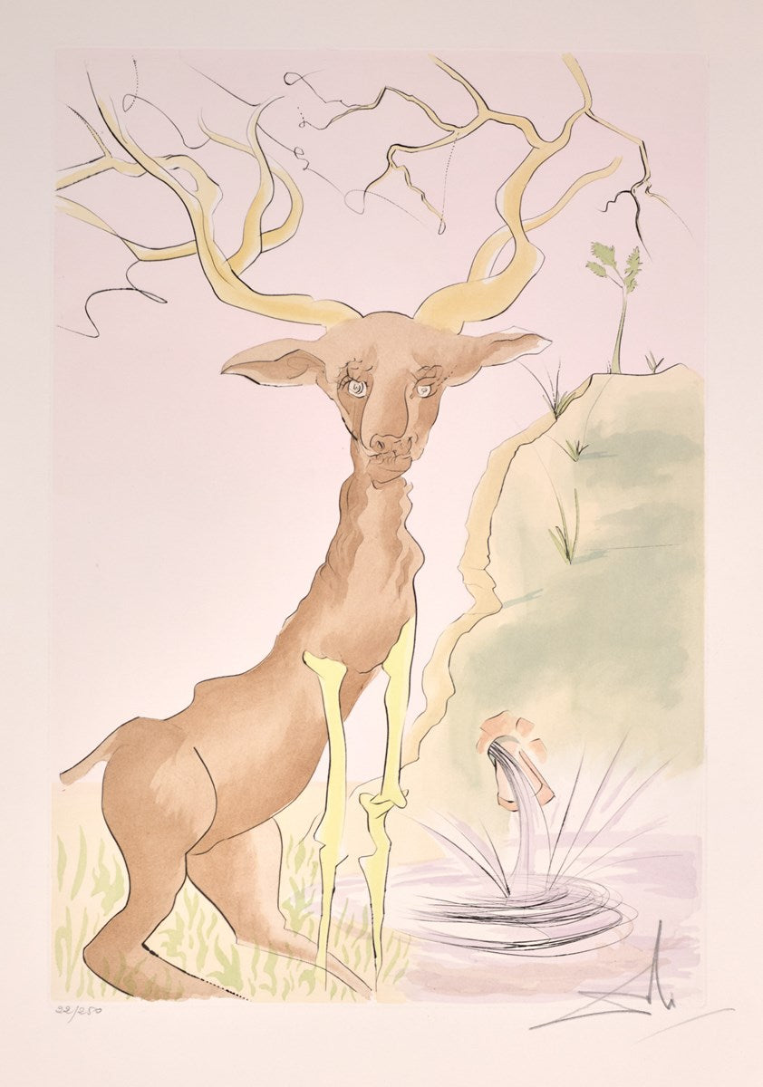 Le Cerf Se Voyant dans l'Eau