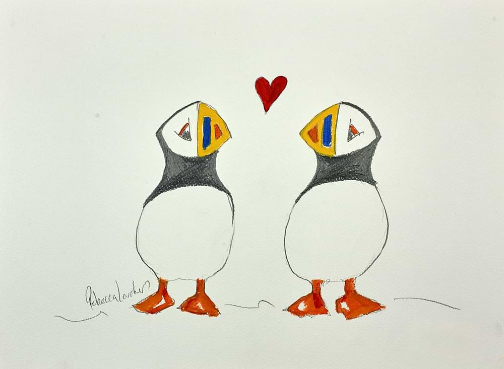 Puffin Love Sketch