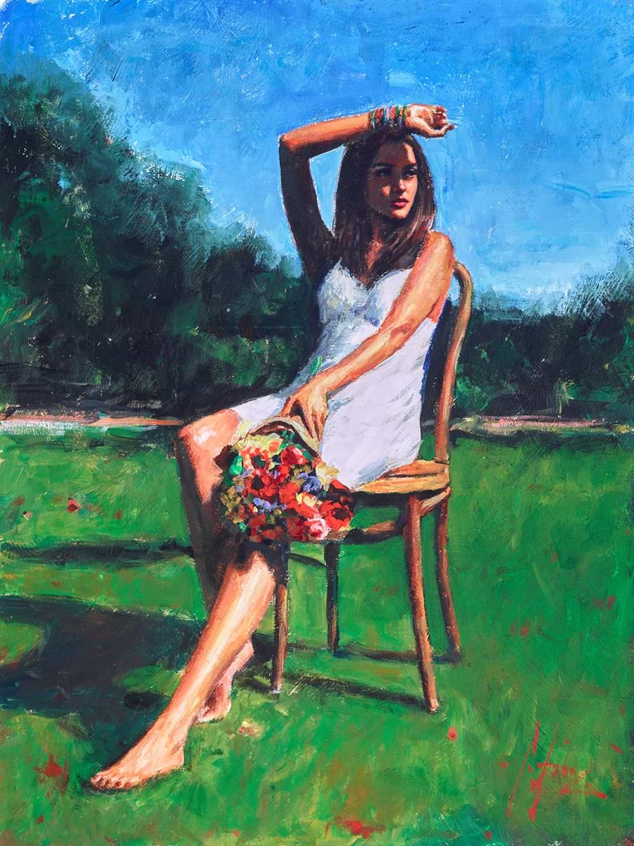 Lucy with Flowers II