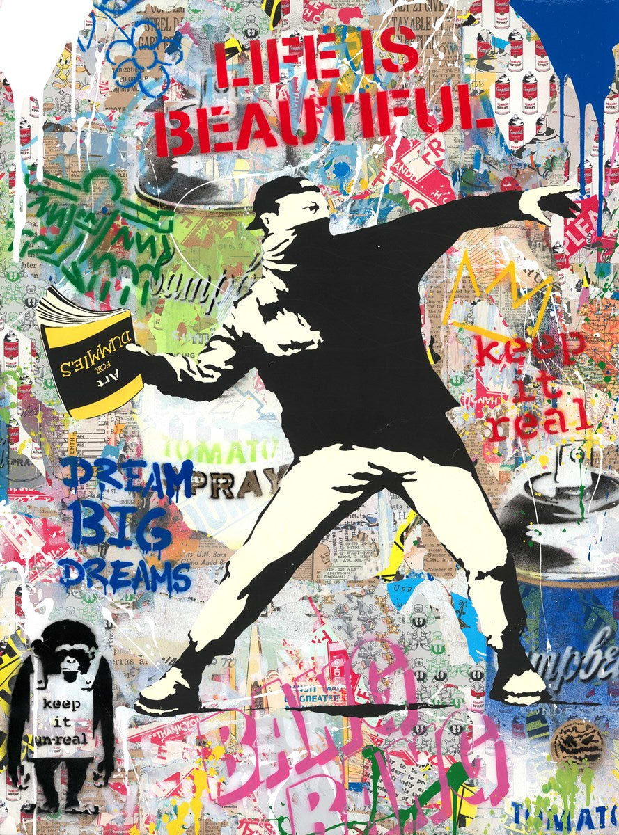 Banksy Thrower | Mr. Brainwash – Clarendon Fine Art