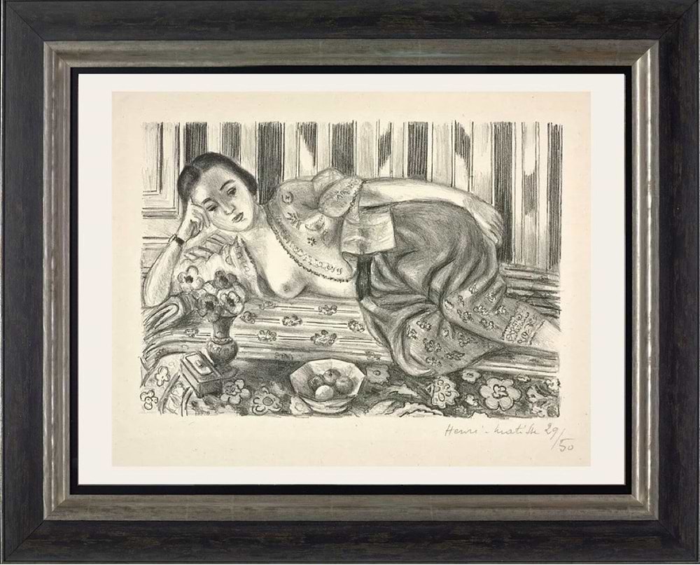 Odalisque a la Culotte de Satin Rouge, 1925 (Framed)