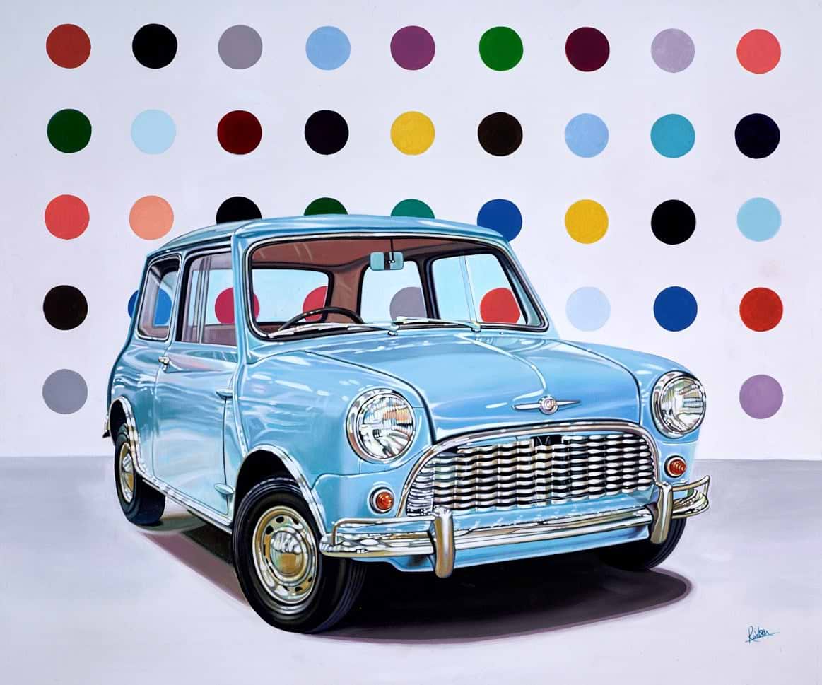 1964 Mini With Damien Hirst Background | Roz Wilson – Clarendon