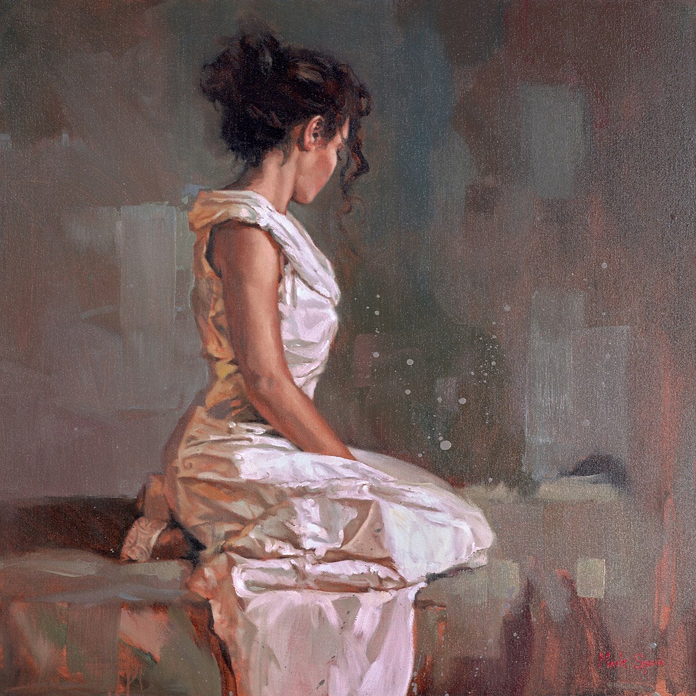 Kneeling White Dress