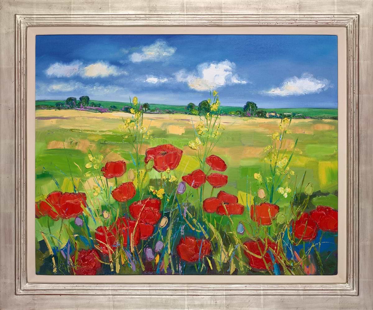 Poppy Fields With Yellow Flowers Near York