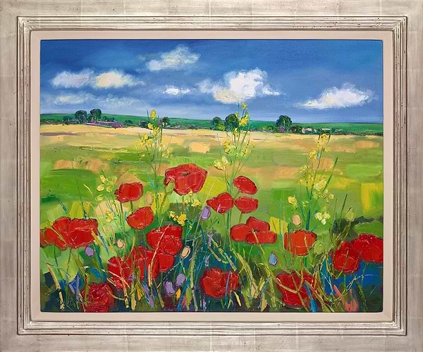 Poppy Fields With Yellow Flowers Near York