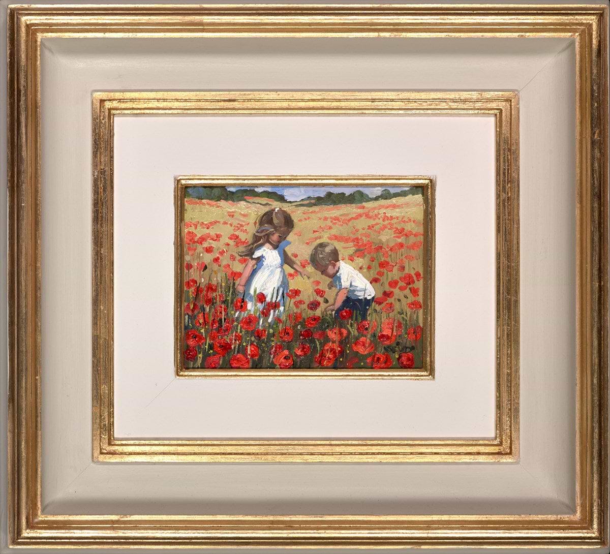 Playing Amongst The Poppies (Framed)