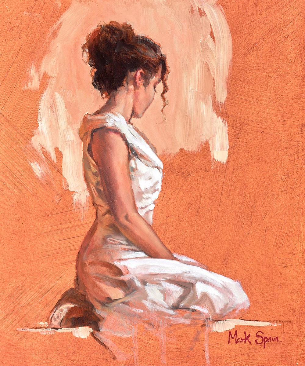 Kneeling White Dress Study