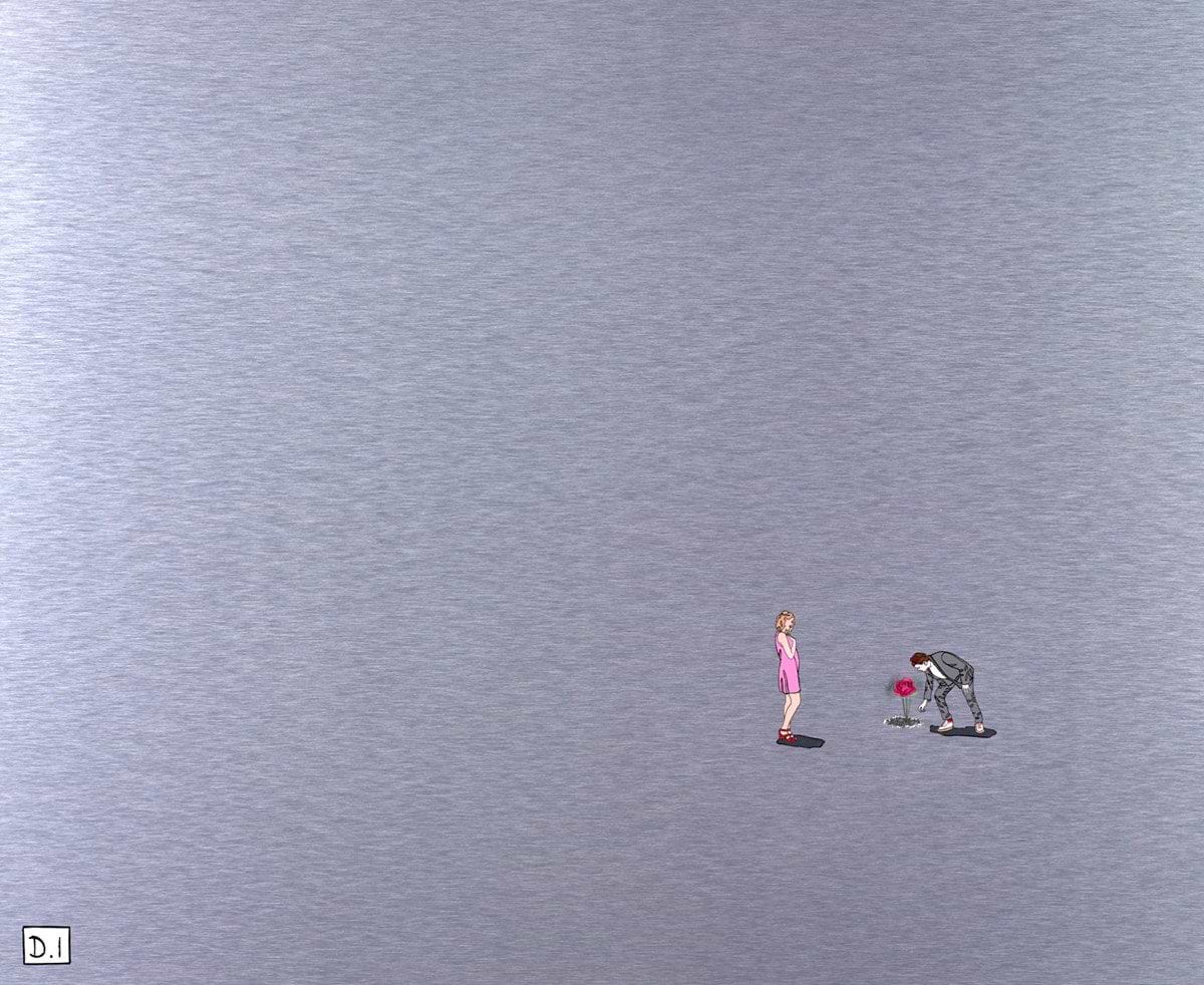 Man Picking A Flower
