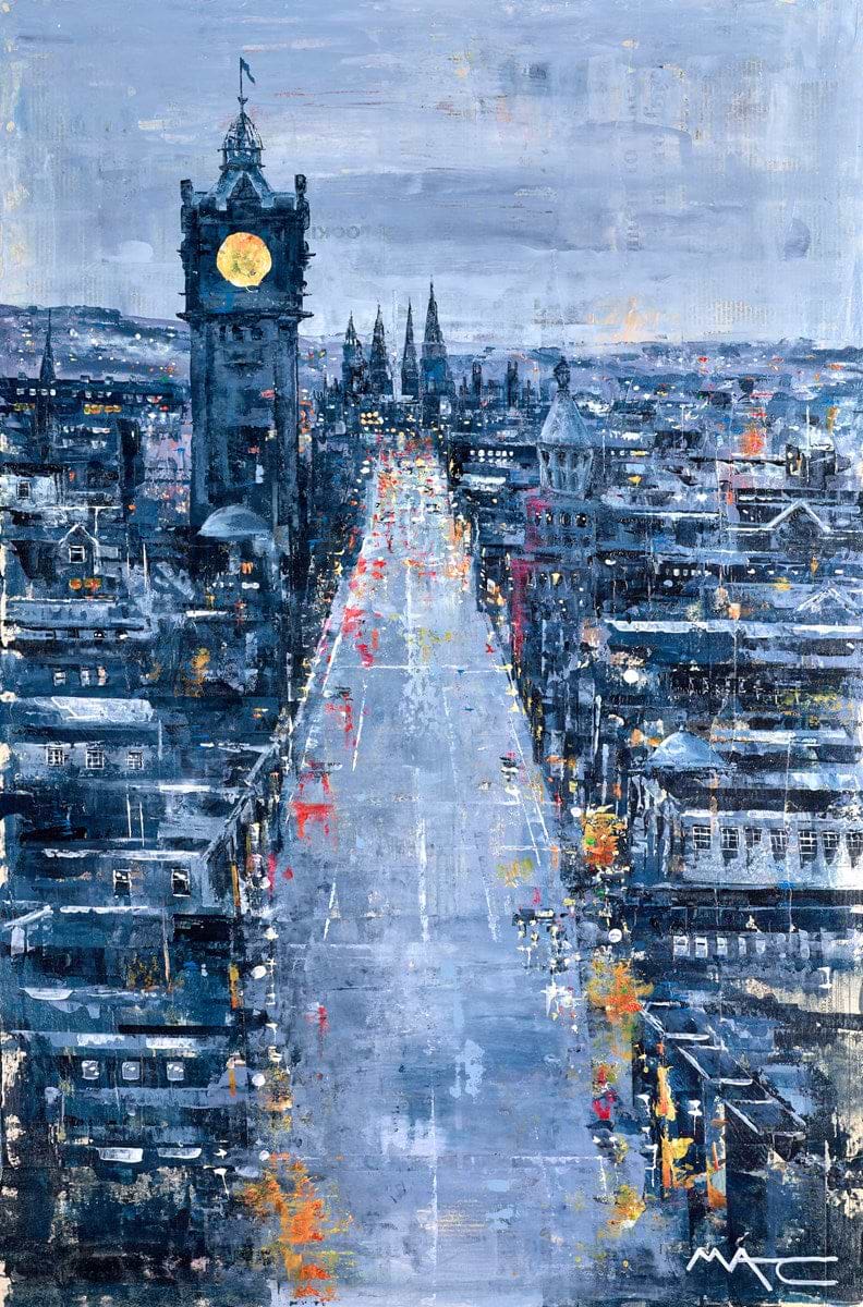 Dusk on Princes Street, Edinburgh