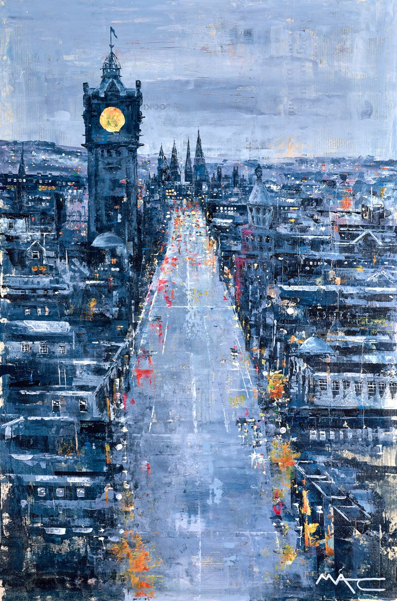Dusk on Princes Street, Edinburgh