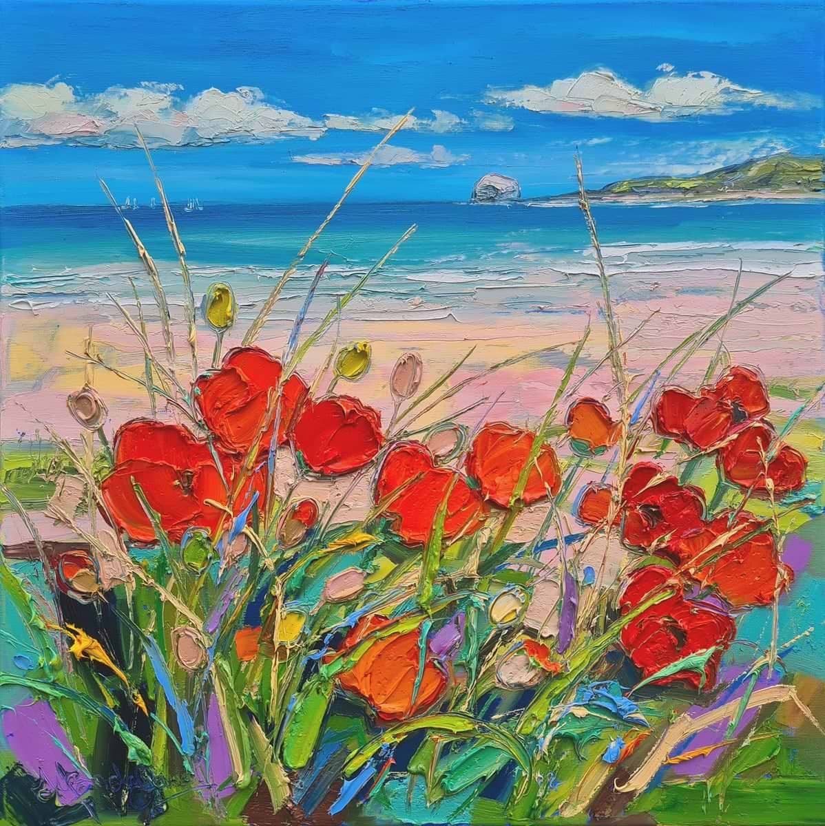 Poppies by the Beach, North Berwick