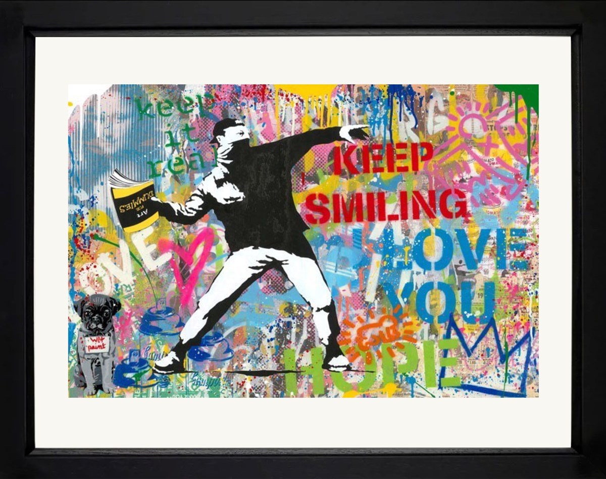 Banksy Thrower (Framed)