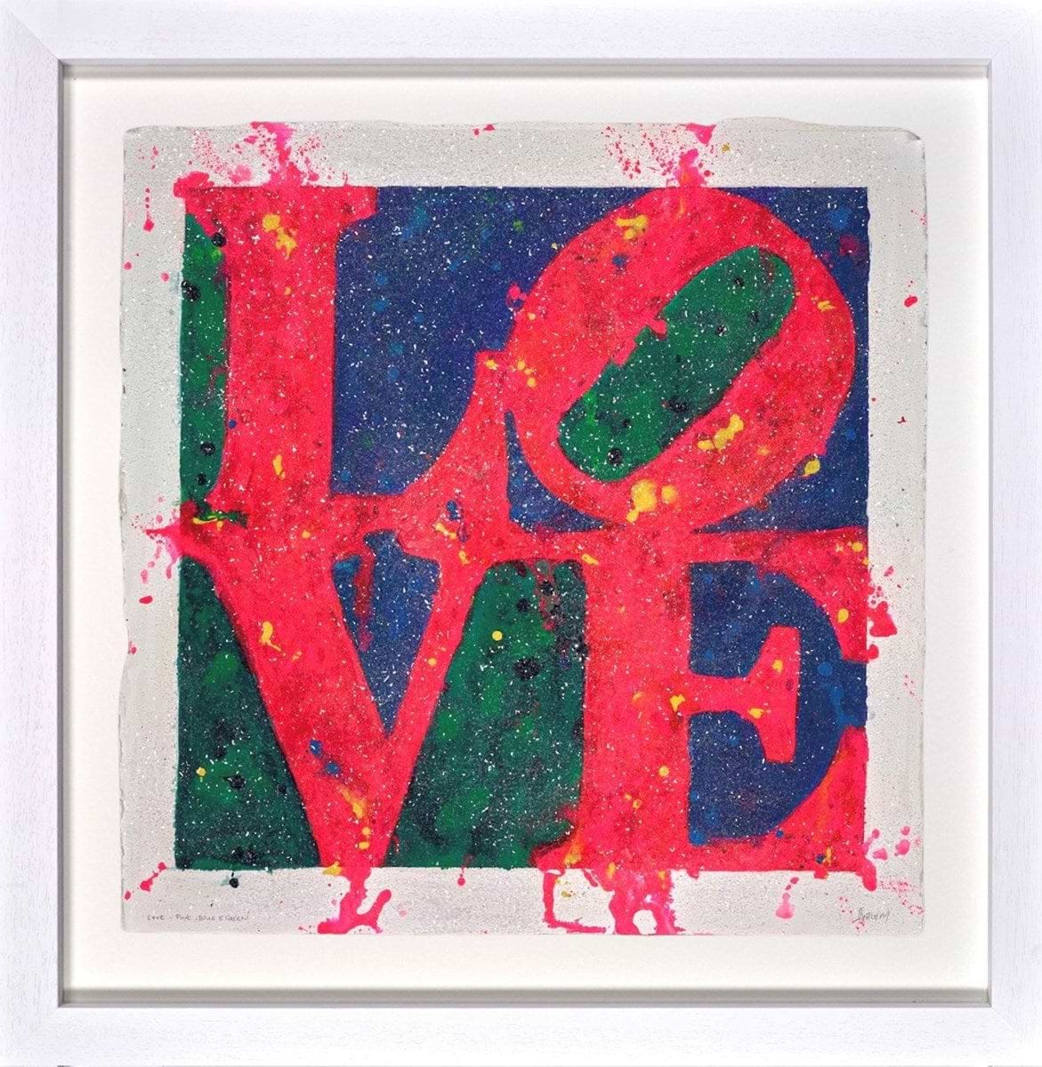 Love - Pink,Blue & Green (Framed)