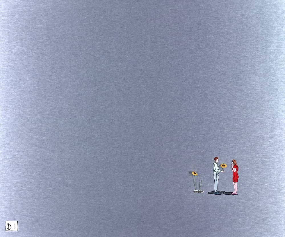 Man With Sunflowers (Red dress)