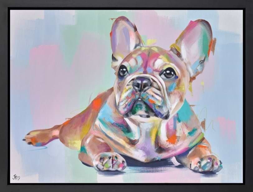 Frenchie Affection (Framed)