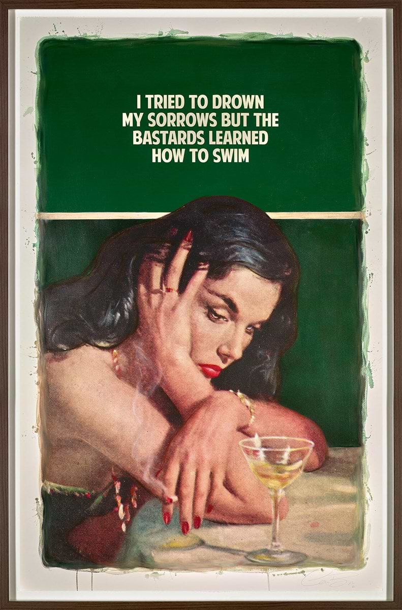 I Tried To Drown My Sorrows But The Bastards Learned How To Swim 3/10 (Framed)