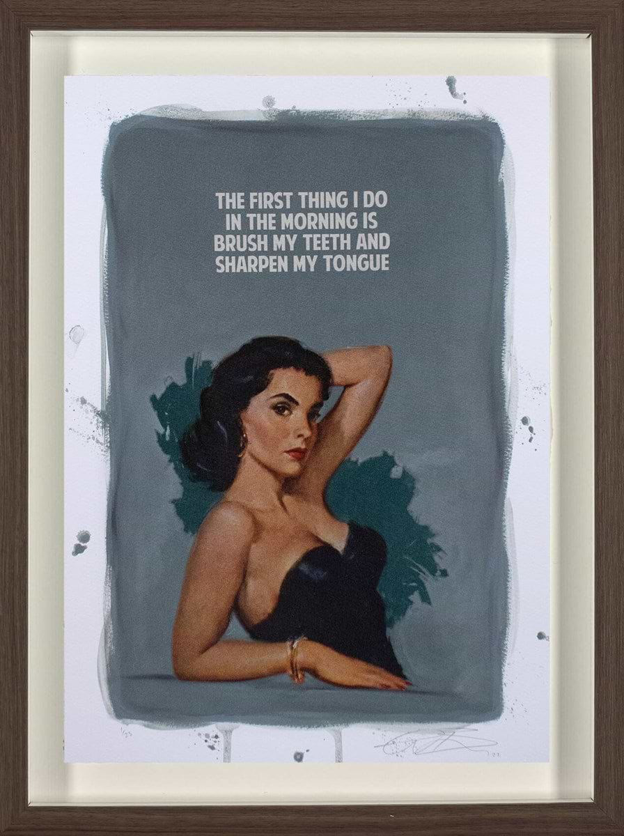 Sharpen My Tongue (Grey) (Framed)