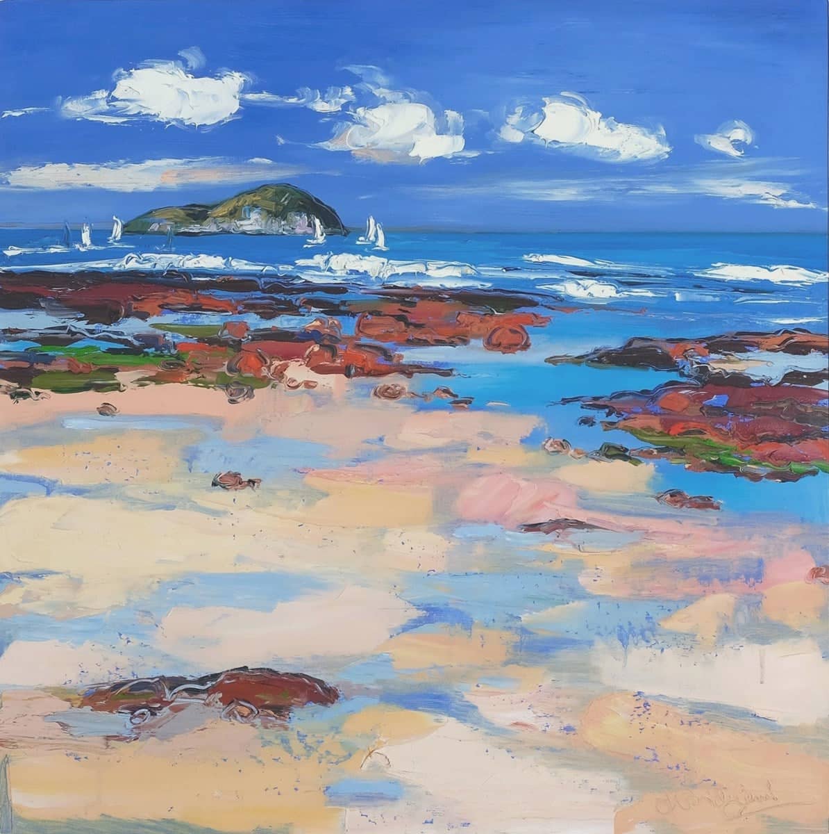 Red Granite and Wet Sand, North Berwick
