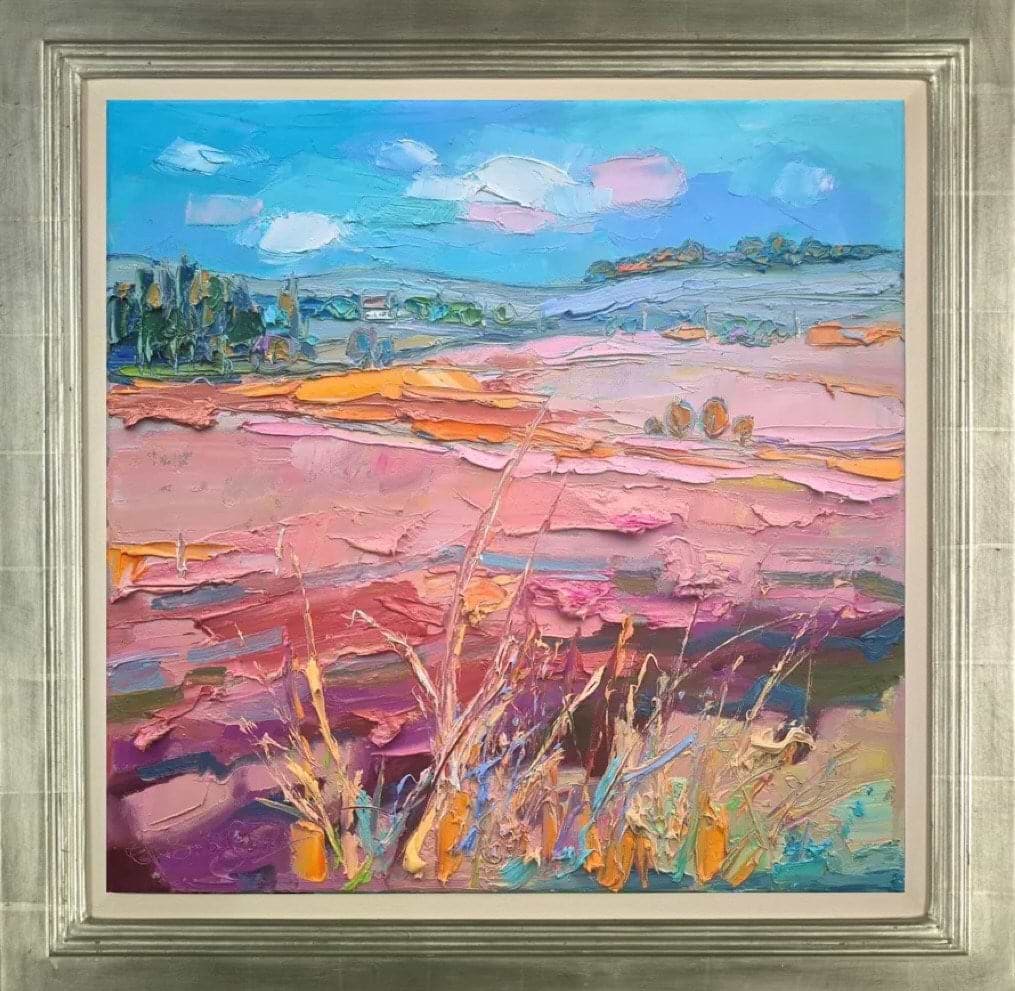 Distant Cottage Across Fife Fields (Framed)