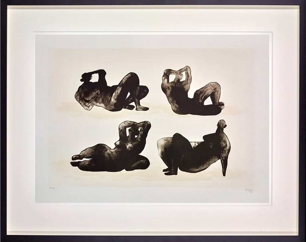 Four Reclining Figures, 1973 (Framed)