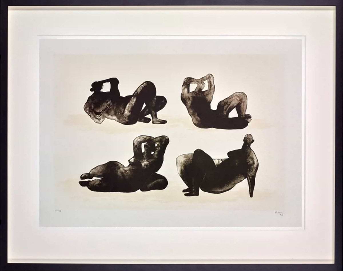 Four Reclining Figures, 1973 (Framed)