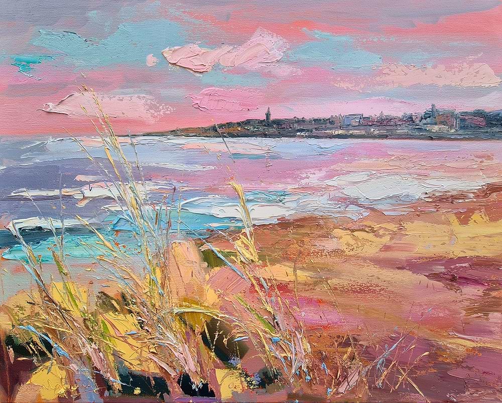 Pink Sky and Grasses, St Andrews