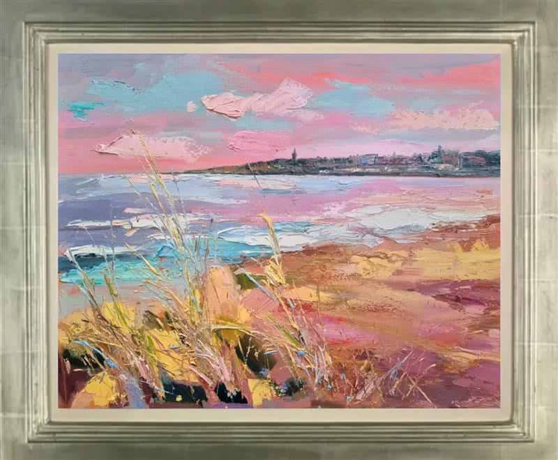Pink Sky and Grasses, St Andrews (Framed)