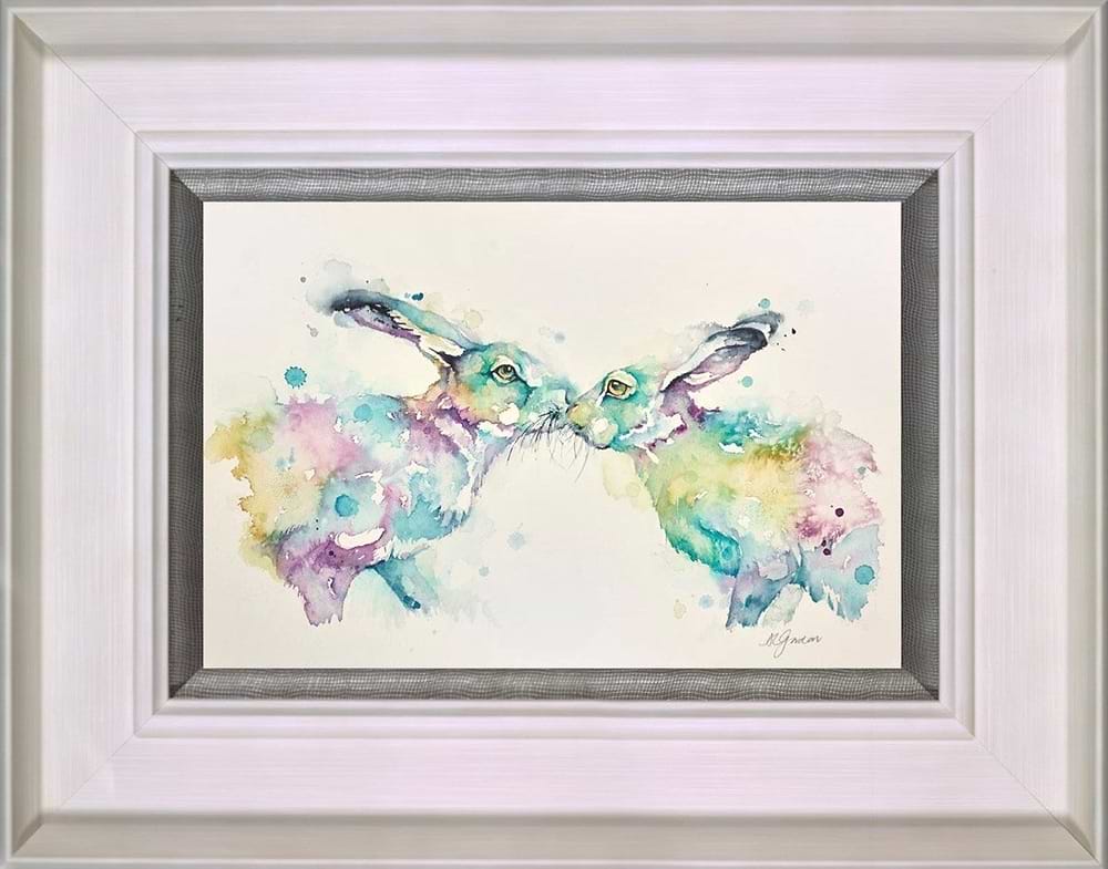 Colourful Lovers- Hares (Framed)