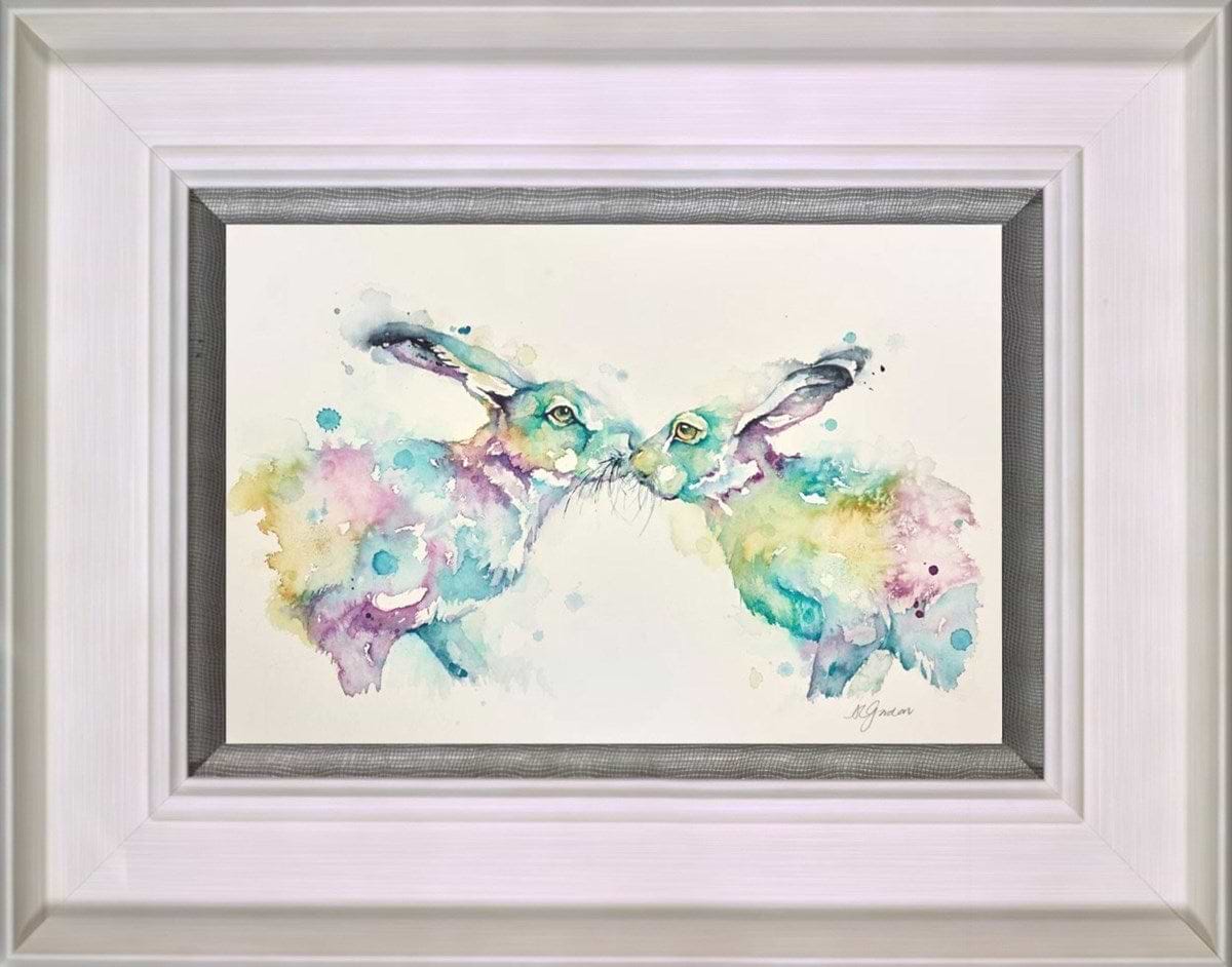 Colourful Lovers- Hares (Framed)