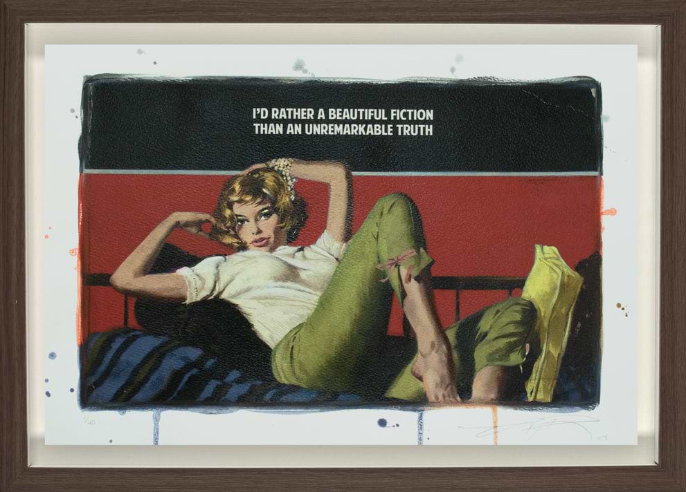 Beautiful Fiction (Hand Coloured) Small (Framed)