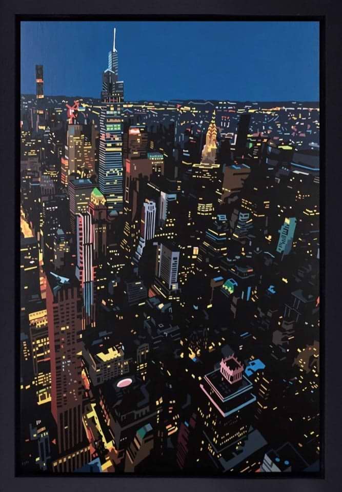 Chrysler At Night, New York (Framed)