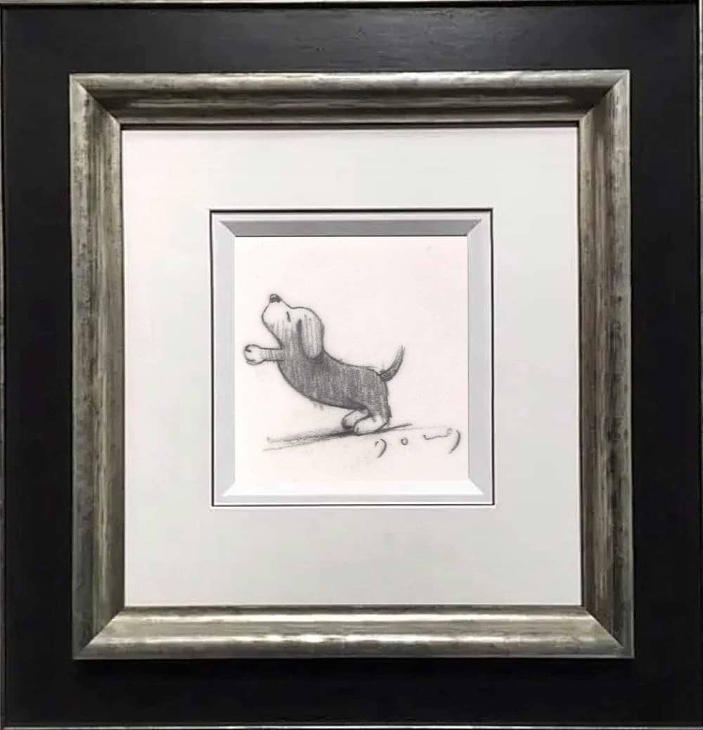 Friends in Need , Dog II (Sketch) (Framed)
