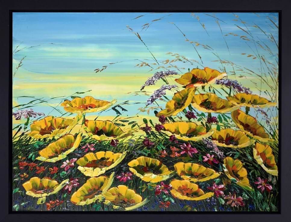 Golden Flowers (Framed)