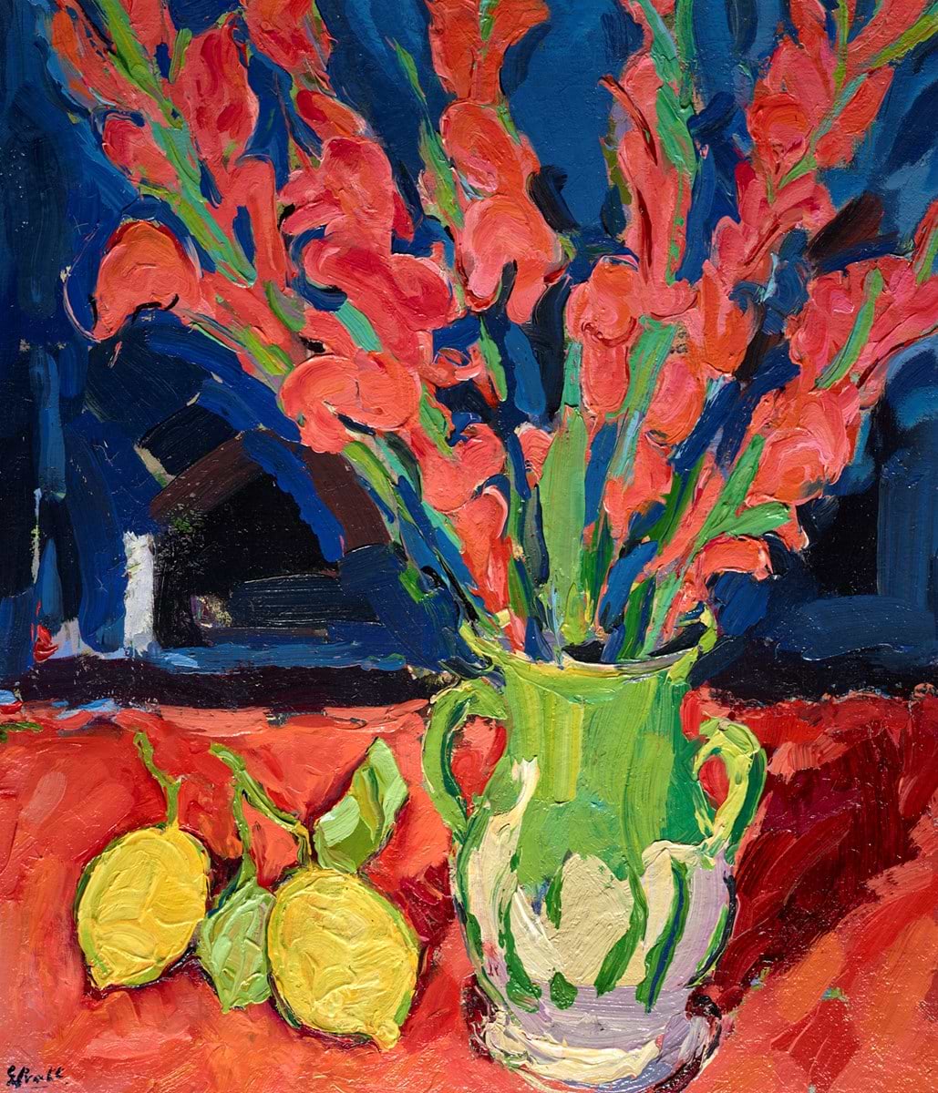 Gladioli in Moroccan Vase