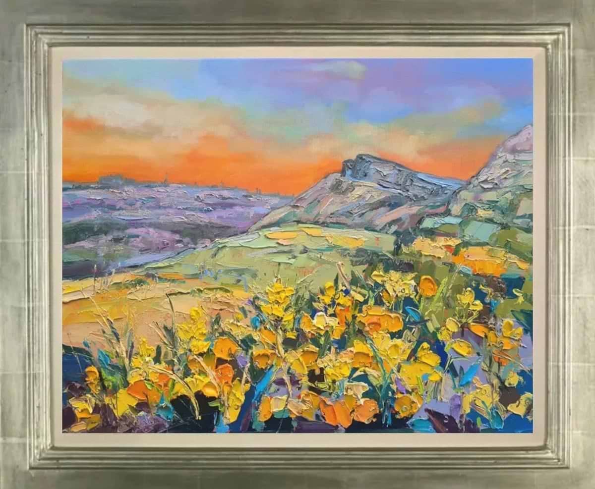 Gorse at Salisbury Crags, Edinburgh (Framed)