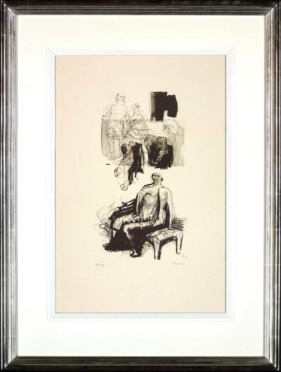 Woman Seated on Fireside Stool, 1973 (Framed)