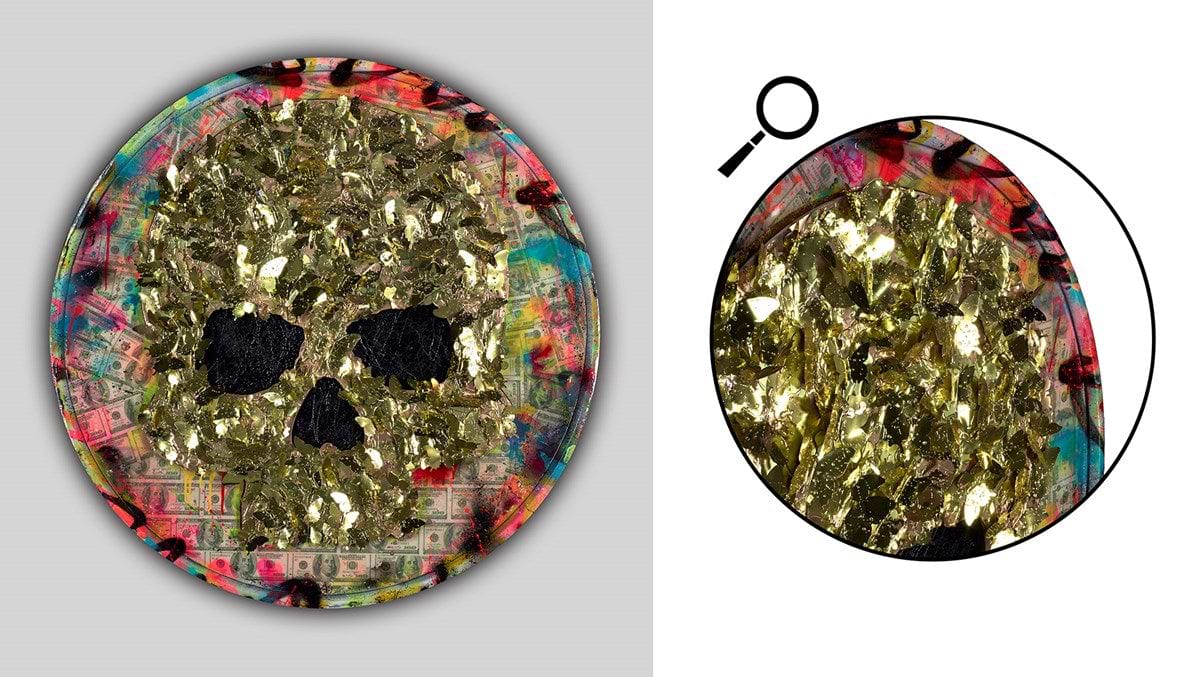 Golden Butterfly Skull - Dollar Bills