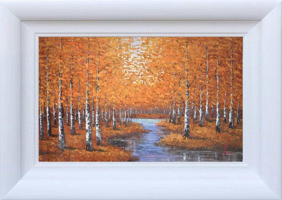 A Golden Forest Stream (Framed)