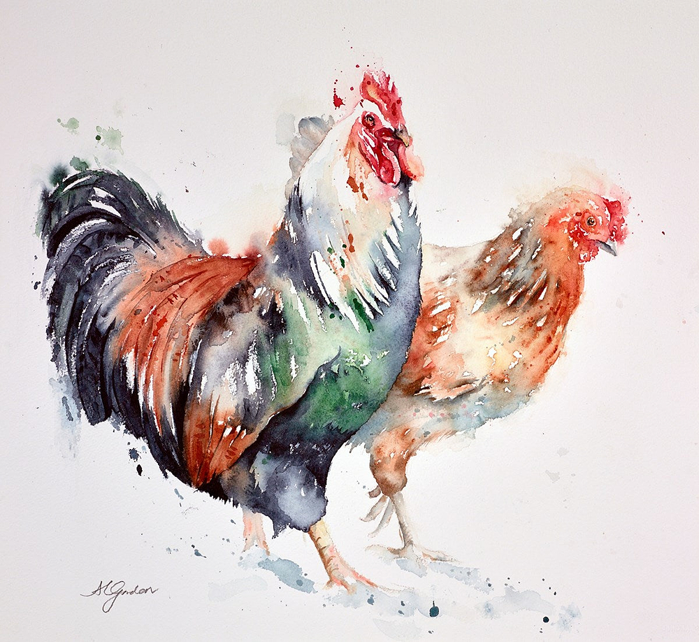 Stepping Out Together - Chicken Couple