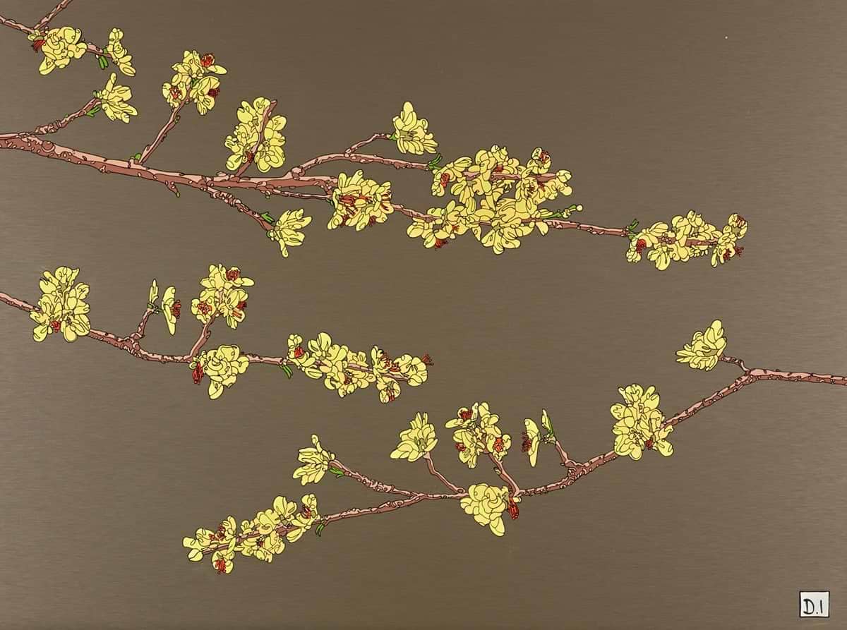 Yellow Blossom on Gold