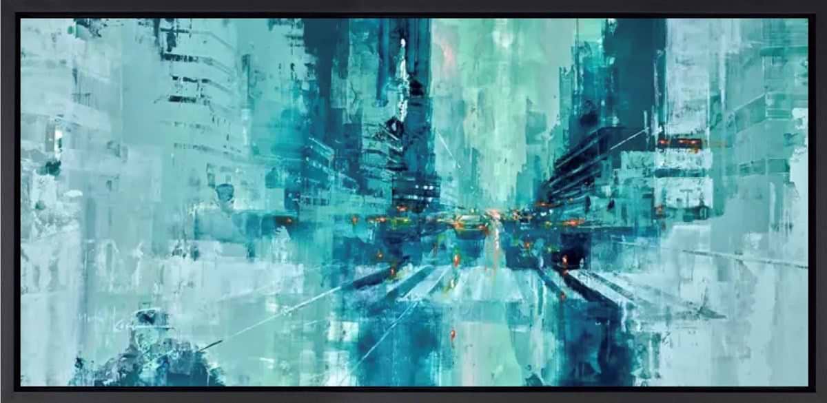 New York Fading Blue (Framed)