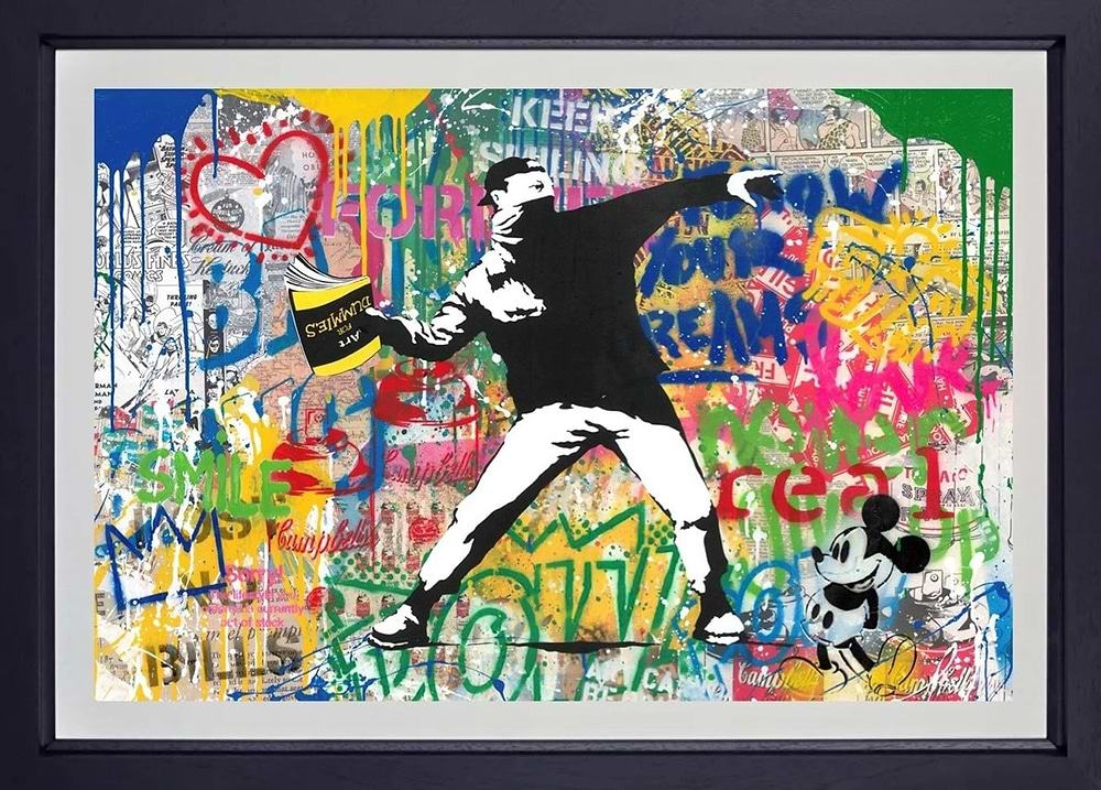 Banksy Thrower (Framed)